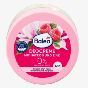 كريم مزيل العرق Balea Raspberry - حماية تدوم حتى 48 ساعة مع صودا الخبز والزنك رائحة التوت والماغنوليا يدوم حتى 48 ساعة 0% أملاح الألومنيوم (ACH)